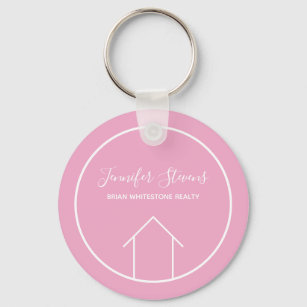 Pretty Pink Real Estate Agent Personalised Realtor Key Ring
