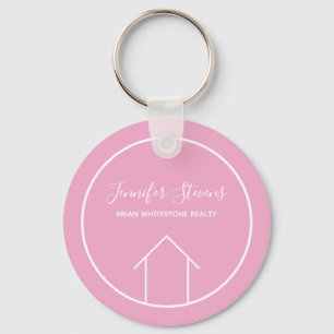 Pretty Pink Real Estate Agent Personalised Realtor Key Ring