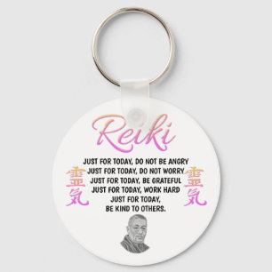 Pretty Pink Reiki Principles Keyring