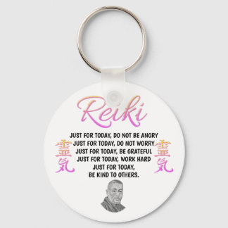 Pretty Pink Reiki Principles Keyring
