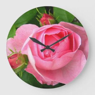 Pretty Pink Rose Clock