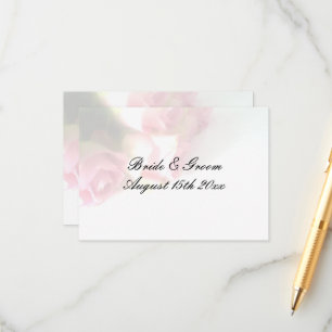 Pretty pink rose flower background wedding enclosure card