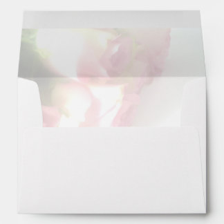 Pretty pink rose flower liner wedding envelopes