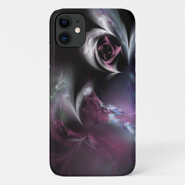 Pretty Pink Rose Fractal Case-Mate iPhone Case (Back)