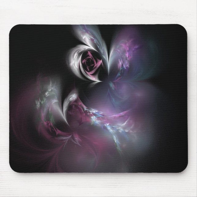 Pretty Pink Rose Fractal Mouse Pad (Front)