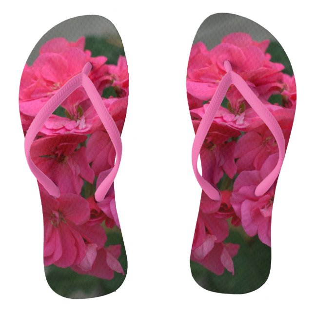 Pretty Pink Rose Geranium Thongs (Footbed)