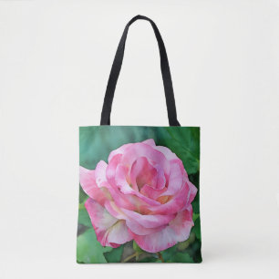 Pretty Pink Rose in a Garden Art Tote Bag