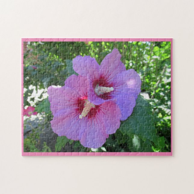 Pretty Pink Rose of Sharon Photo Jigsaw Puzzle (Horizontal)