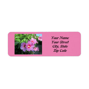 Pretty Pink Rose Of Sharon Photo Return Address Label