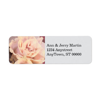Pretty Pink Rose On Pale Gray Return Address Label
