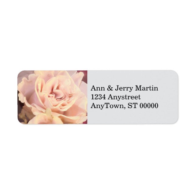 Pretty Pink Rose On Pale Gray  Return Address Label (Front)