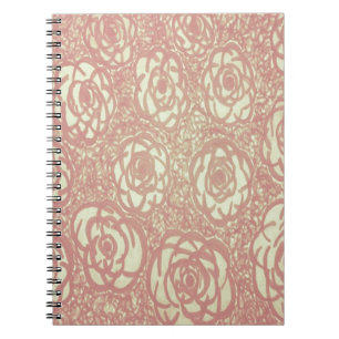 Pretty Pink Rose Pattern Notebook