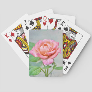 Pretty Pink Rose Playing Cards