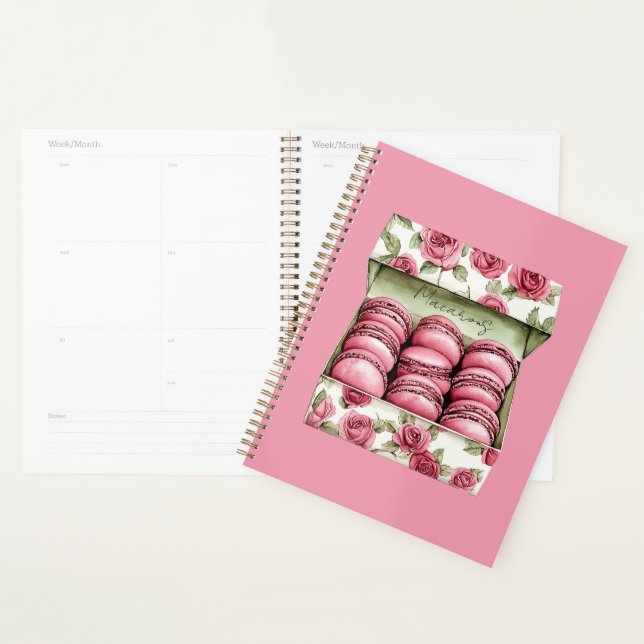 Pretty Pink Roses Box of Macarons Planner (Display)