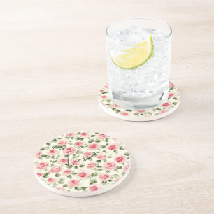 Pretty Pink Roses Floral Coaster