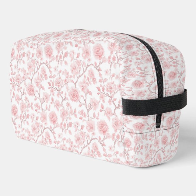 Pretty Pink Roses Floral Dopp Kit (Left Corner)