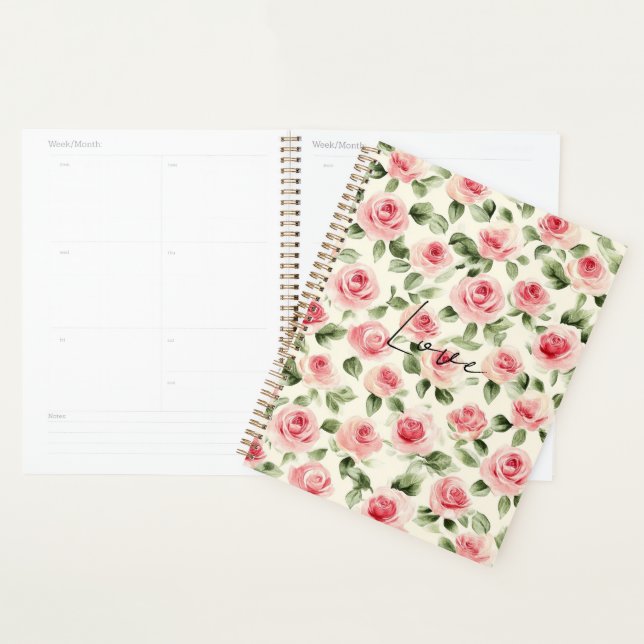 Pretty Pink Roses Floral Planner (Display)