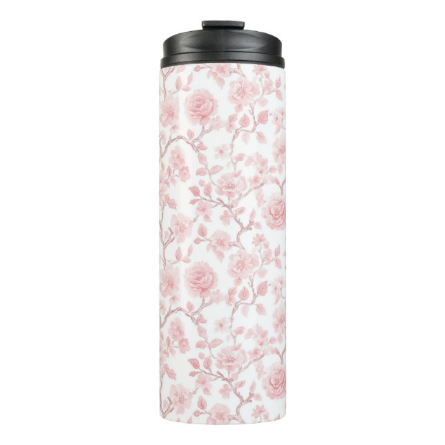 Pretty Pink Roses Floral   Thermal Tumbler (Front)