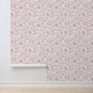 Pretty Pink Roses Floral Wallpaper