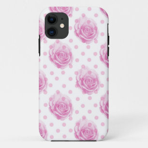 Pretty pink roses pattern iPhone 11 case