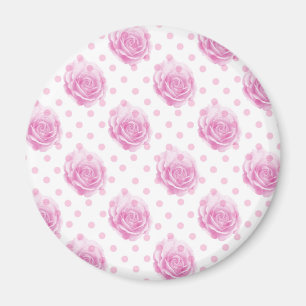Pretty pink roses pattern magnet