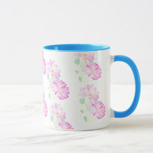 Pretty Pink Roses Ringer Mug