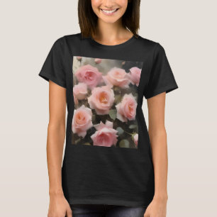 Pretty pink roses watercolor painting T-Shirt