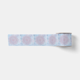 Pretty Pink Sacred Lotus Flower Blossom Mandala Satin Ribbon