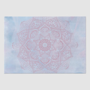 Pretty Pink Sacred Lotus Flower Blossom Mandala Tissue Paper