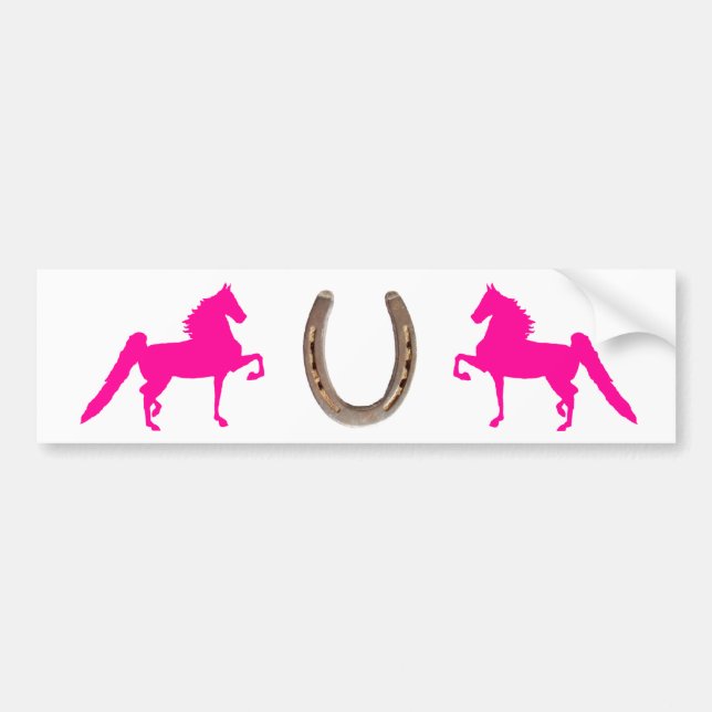 Pretty Pink Saddlebred Horse Bumper Sticker (Front)