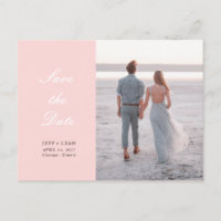 Pretty Pink Save The Date Postcard