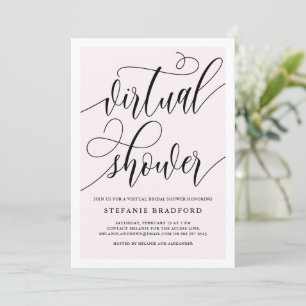 Pretty Pink Script Virtual Shower   Bridal Shower Invitation