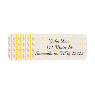 Pretty Pink Seahorses Return Address Label