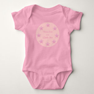 Pretty Pink Star Custom Baby Bodysuit