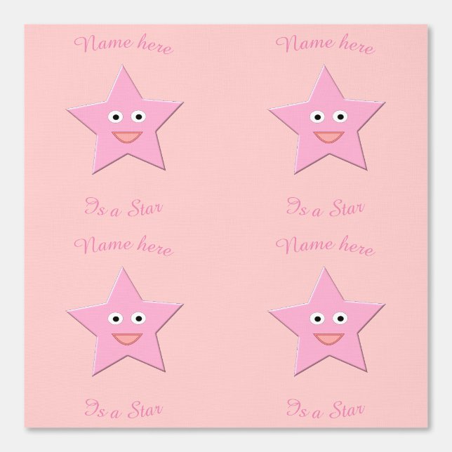 Pretty Pink Star Custom Patterned Wallpaper (Front)