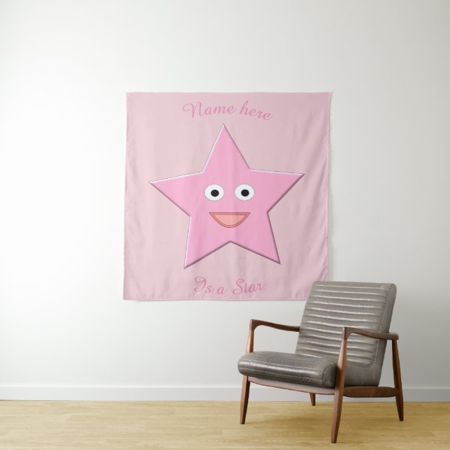 Pretty Pink Star Custom Tapestry (In Situ)