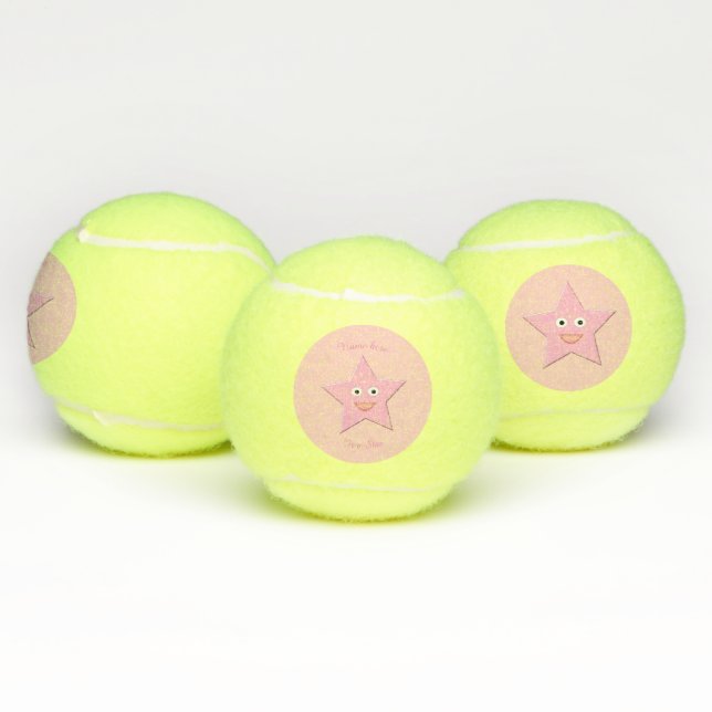 Pretty Pink Star Custom Tennis Balls (Multi)