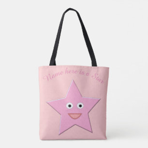 Pretty Pink Star Custom Tote Bag