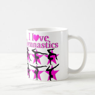 PRETTY PINK STAR GYMNAST COFFEE MUG