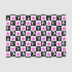 PRETTY PINK STAR GYMNASTICS DESIGN TISSUE PAPER