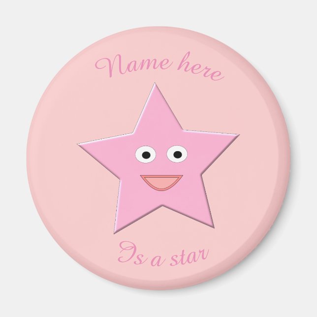 Pretty Pink Star Magnet (Front)