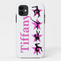 PRETTY PINK STAR PERSONALIZED GYMNAST IPHONE CASE