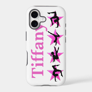 PRETTY PINK STAR PERSONALIZED GYMNAST IPHONE CASE