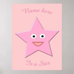 Pretty Pink Star Poster