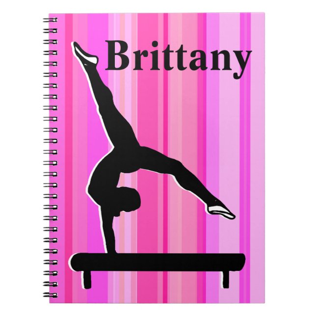 PRETTY PINK STRIPED GYMNASTICS JOURNAL (Front)