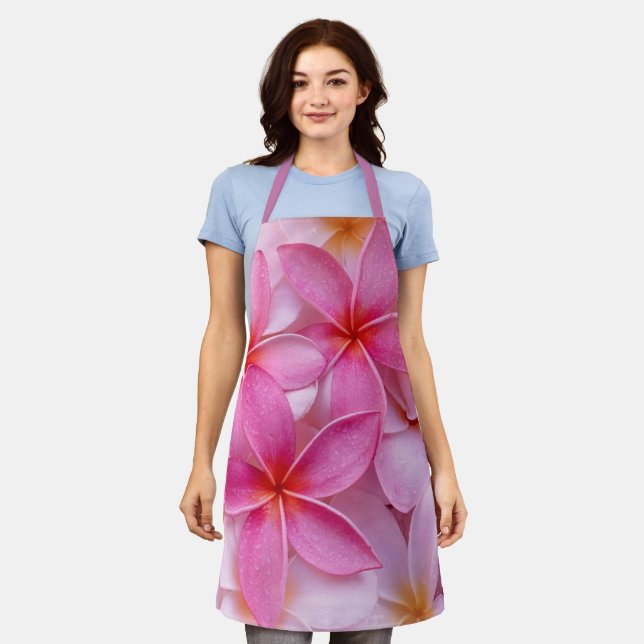 Pretty Pink Summer Flowers  Apron (Worn)