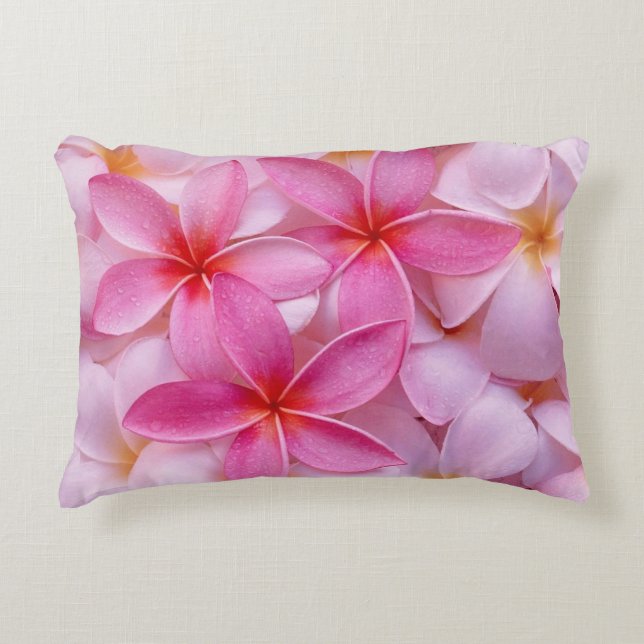 Pretty Pink Summer Flowers  Decorative Cushion (Front)