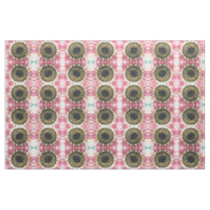 Pretty Pink Sunflower Floral Patterned Fabric