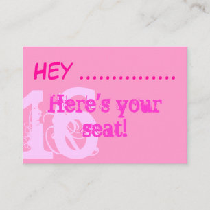 Pretty Pink Sweet 16 party placecards