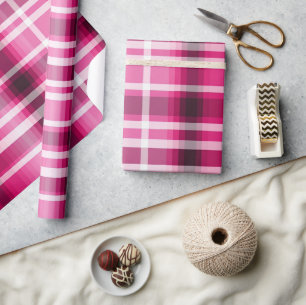 Pretty Pink Tartan Plaid Wrapping Paper